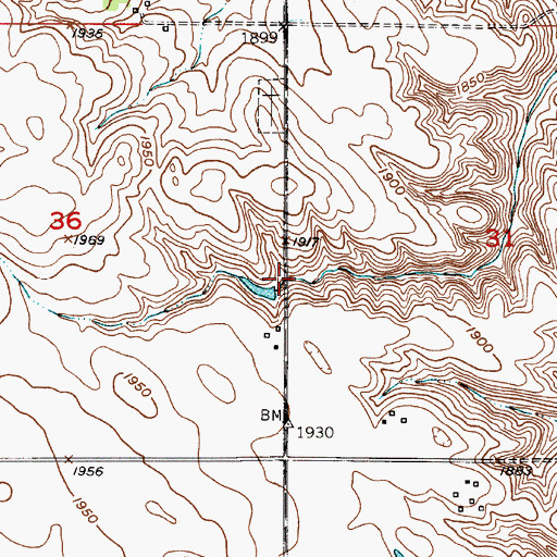 Topographic Map of Keller Dam, NE