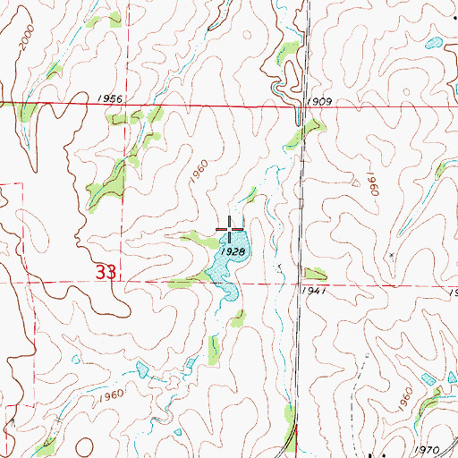 Topographic Map of Hawkins Dam, NE