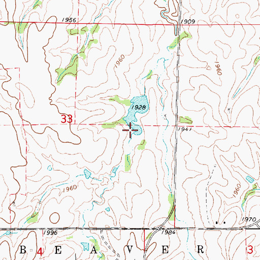 Topographic Map of Hawkins Reservoir, NE