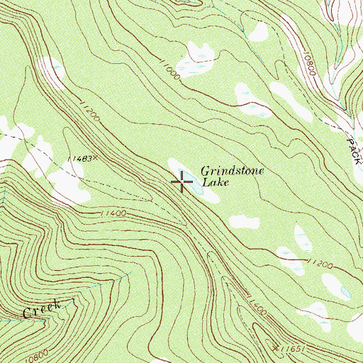Topographic Map of Grindstone Lake, CO