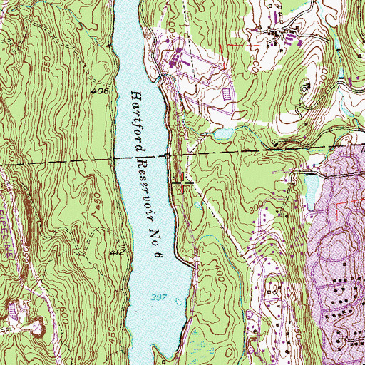 Topographic Map of Hartford Reservoir 6 East Dam, CT