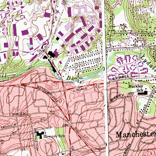 Topographic Map of Lydall Pond Number 1 Dam, CT
