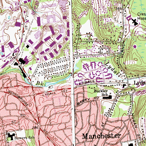 Topographic Map of Lydall Pond Number 1, CT