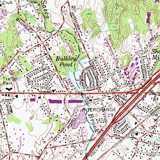 Topographic Map of Buckley Pond Dam, CT