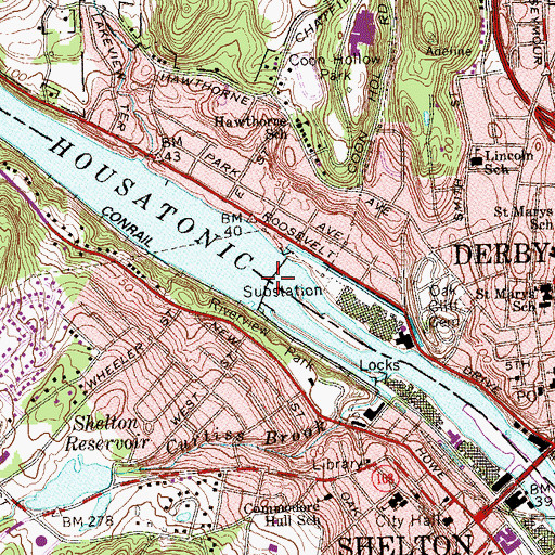 Topographic Map of Lake Housatonic Dam, CT
