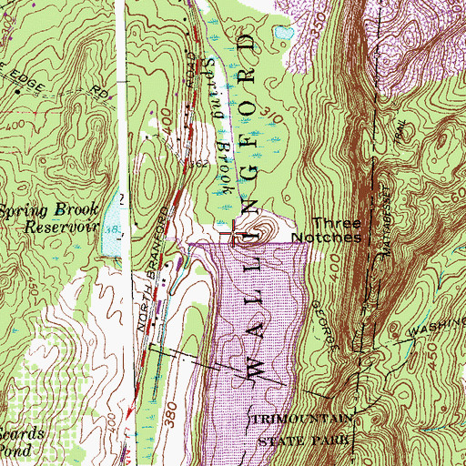 Topographic Map of Ulbrich Reservoir Dam, CT