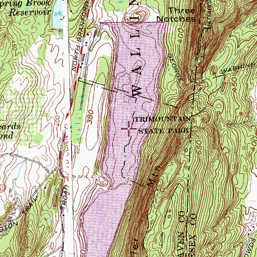 Topographic Map of Ulbrich Reservoir, CT