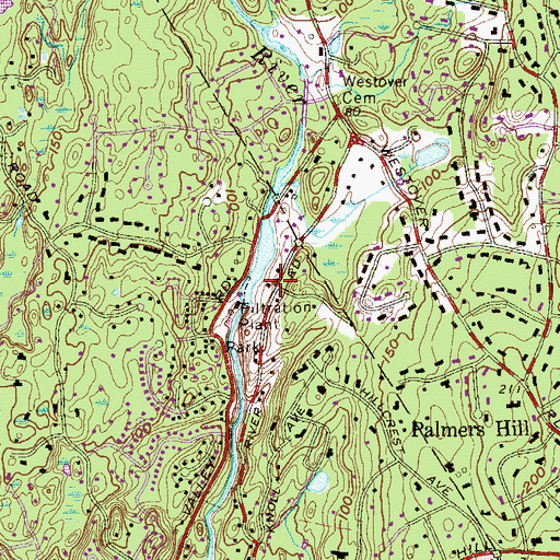 Topographic Map of Mianus River Reservoir, CT