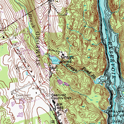 Topographic Map of Grays Pond Dam, CT
