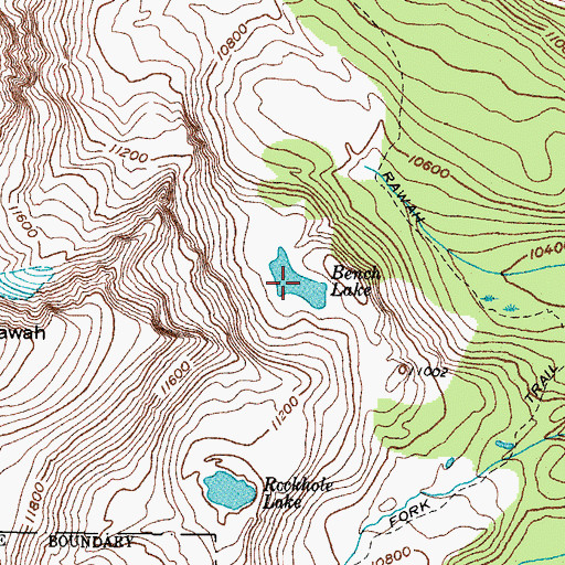 Topographic Map of Bench Lake, CO
