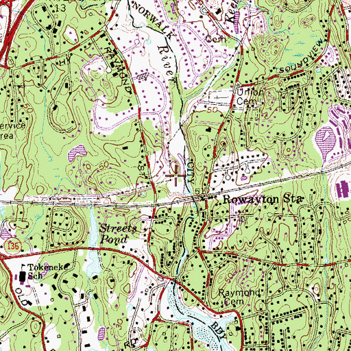 Topographic Map of Chasmars Pond Dam, CT