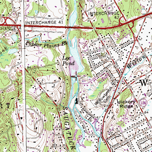 Topographic Map of Lees Pond Dam, CT