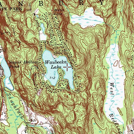 Topographic Map of Waubeeka Lake Dam, CT