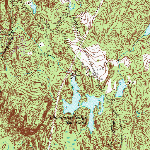 Topographic Map of Chestnut Ridge Reservoir Dam, CT