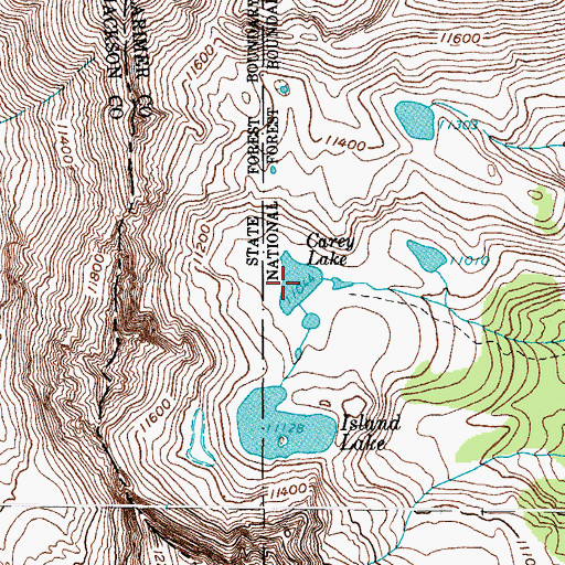 Topographic Map of Carey Lake, CO