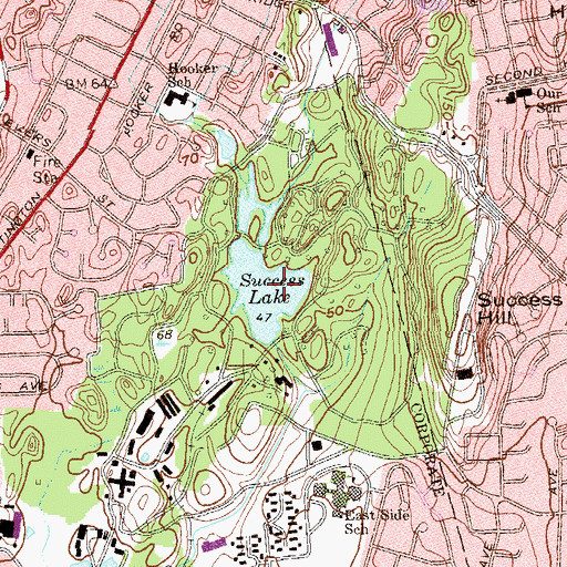 Topographic Map of Success Lake Dam, CT