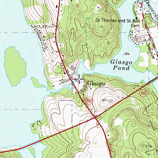 Topographic Map of Glasgo Pond Dam, CT
