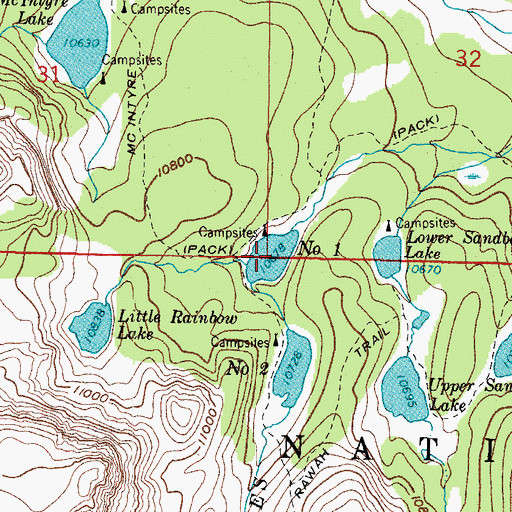 Topographic Map of Rawah Lake Number 1, CO