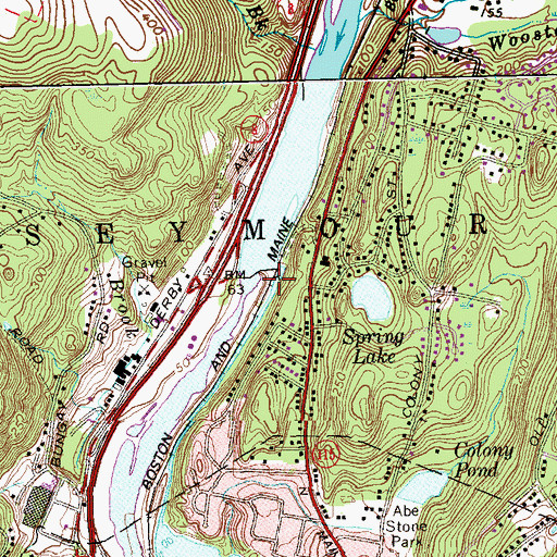 Topographic Map of Naugatuck River Reservoir, CT