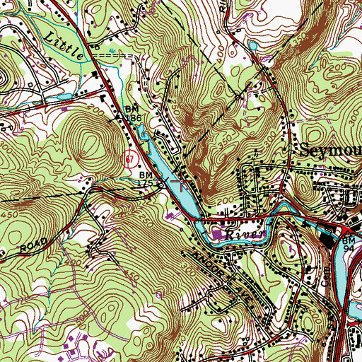 Topographic Map of Hoadley Pond, CT