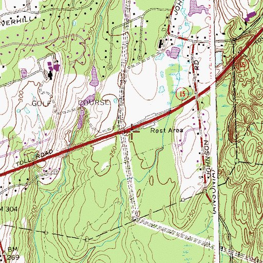 Topographic Map of Shelton Reservoir, CT