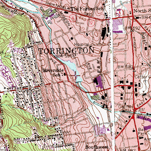Topographic Map of Church Street Reservoir, CT