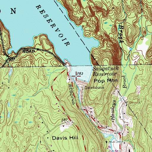Topographic Map of Samuel P Senior Dam, CT