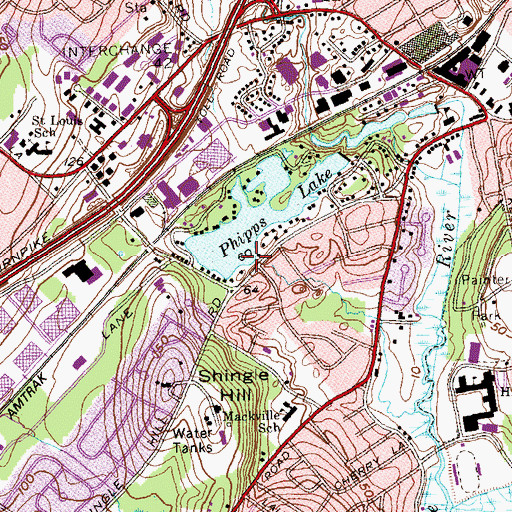 Topographic Map of Upper Lake Phipps Dam Number 2, CT