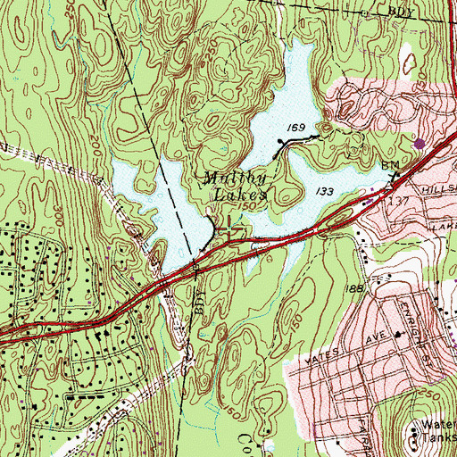 Topographic Map of Maltby Lakes West Dam, CT
