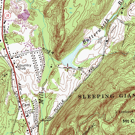 Topographic Map of Butterworth Dam, CT