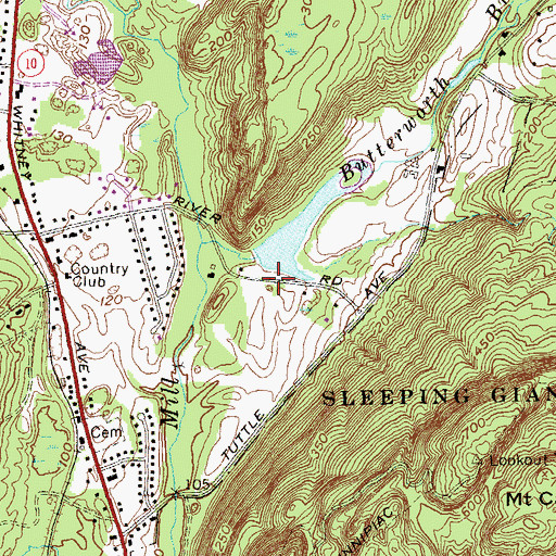 Topographic Map of Butterworth Dam, CT