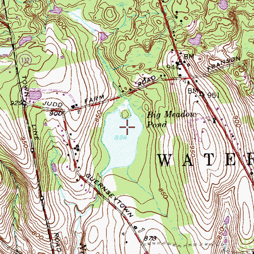 Topographic Map of Big Meadow Pond Dam, CT