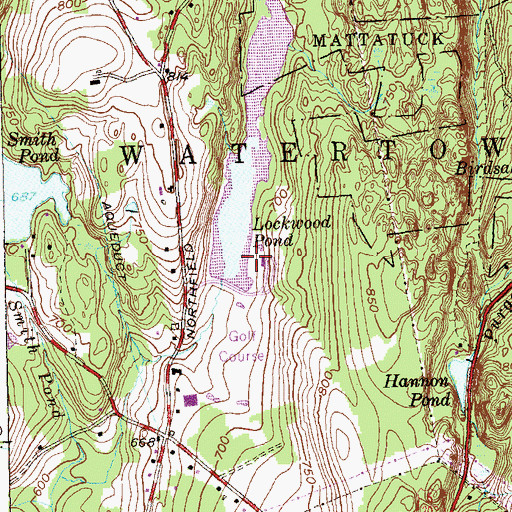 Topographic Map of Lockwood Pond Dam, CT