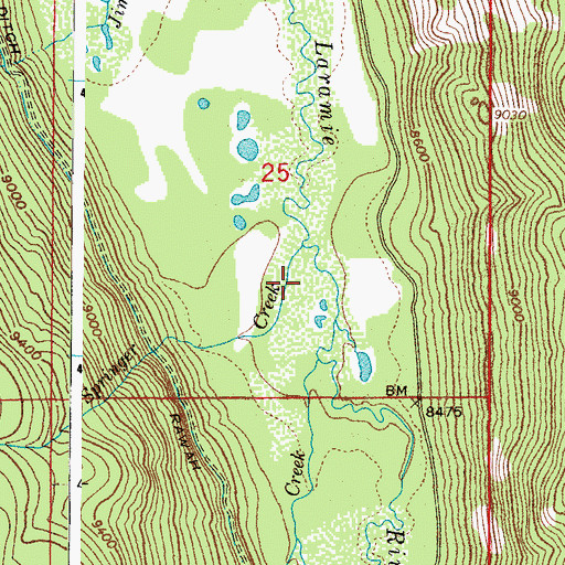 Topographic Map of Fall Creek, CO