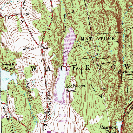 Topographic Map of Lockwood Pond, CT