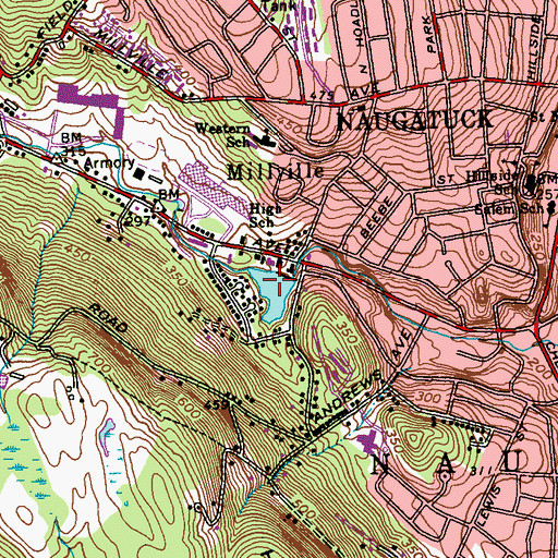 Topographic Map of Thurston Pond Dam, CT