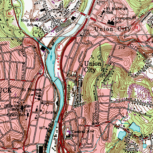 Topographic Map of Naugatuck River Reservoir, CT