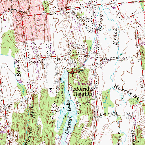 Topographic Map of Crystal Lake Dam, CT