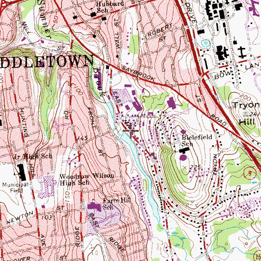 Topographic Map of Upper Mill Pond Dam, CT