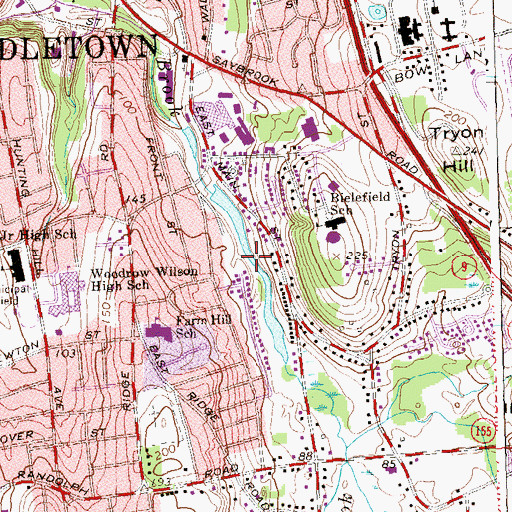 Topographic Map of Upper Mill Pond, CT