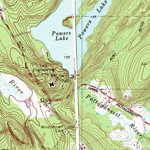 Topographic Map of Powers Lake Dam, CT