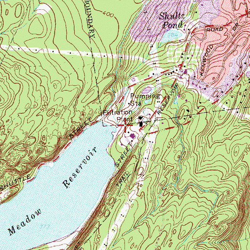 Topographic Map of Shuttle Meadow Reservoir Dam, CT