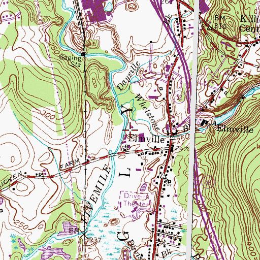 Topographic Map of Elmville Dam, CT