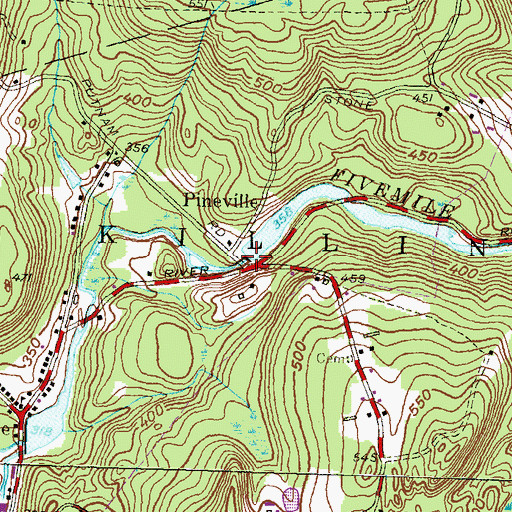 Topographic Map of Old Daniels Dam, CT