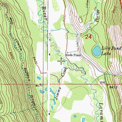 Topographic Map of Jimmy Creek, CO