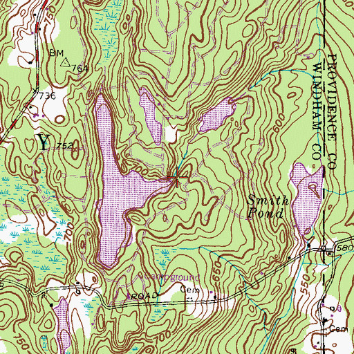 Topographic Map of Lake Albert Dam, CT