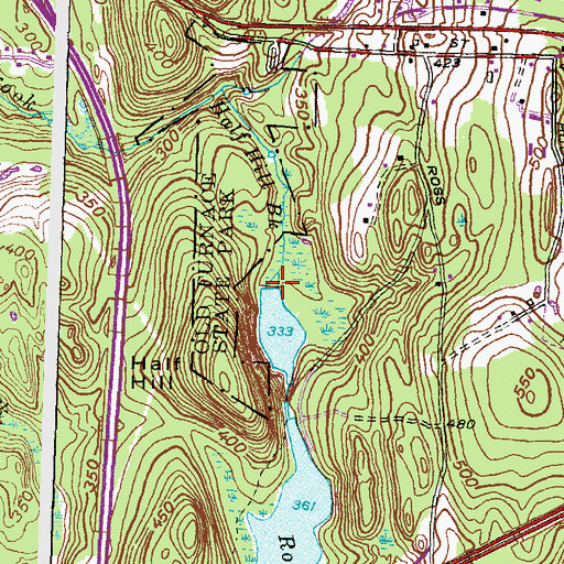 Topographic Map of Lower Ross Pond Dam, CT