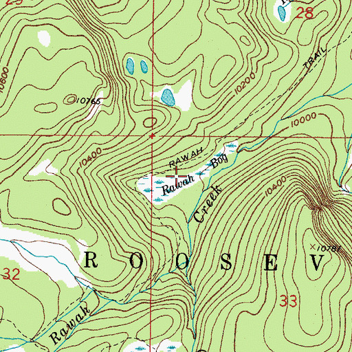 Topographic Map of Rawah Bog, CO