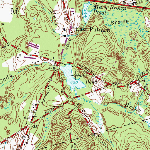 Topographic Map of Cady Pond Dam, CT