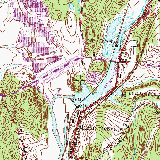 Topographic Map of Acme Pond Dam, CT
